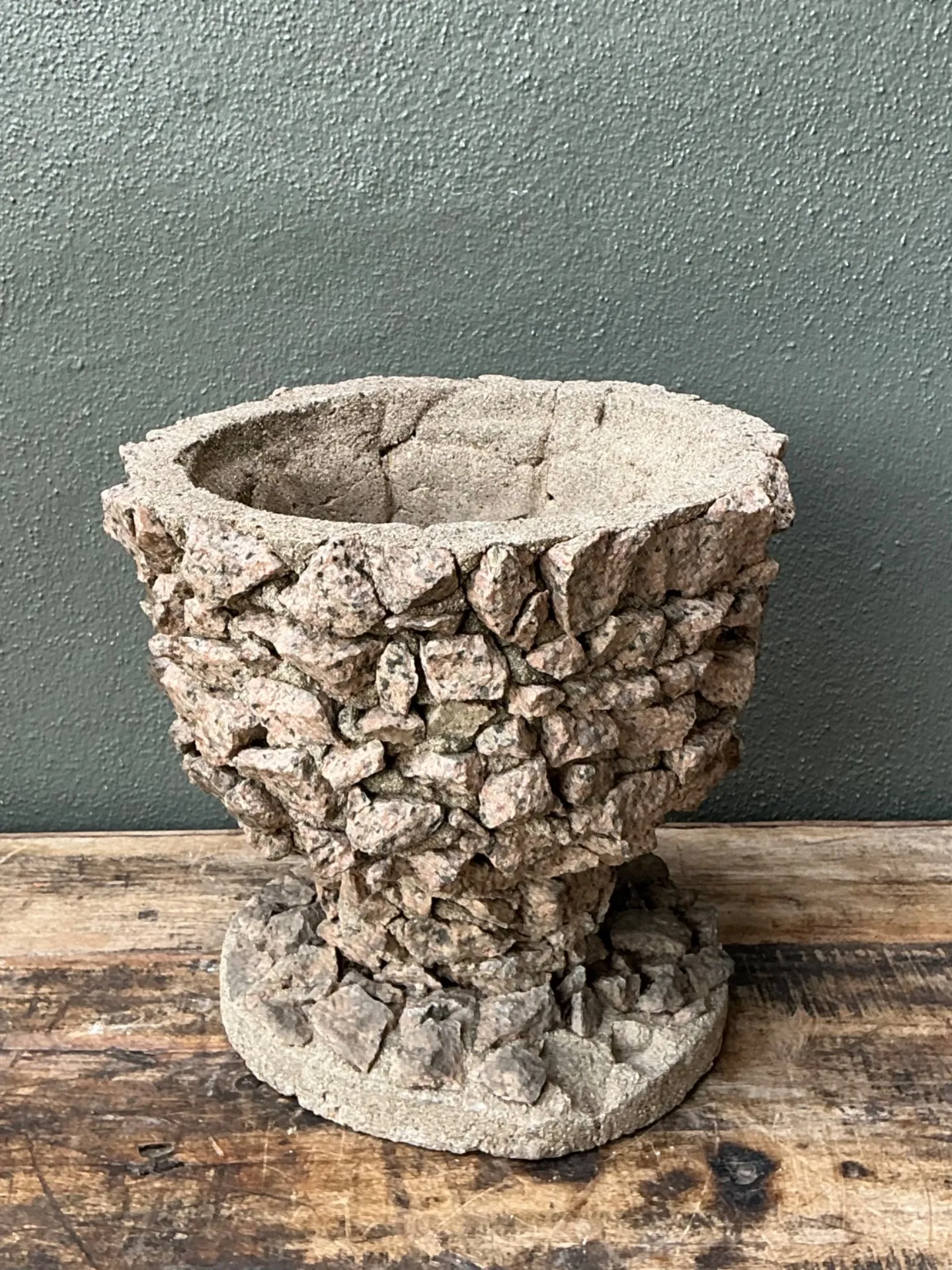 Vintage Stone Aggregate Planter — additional photo 2
