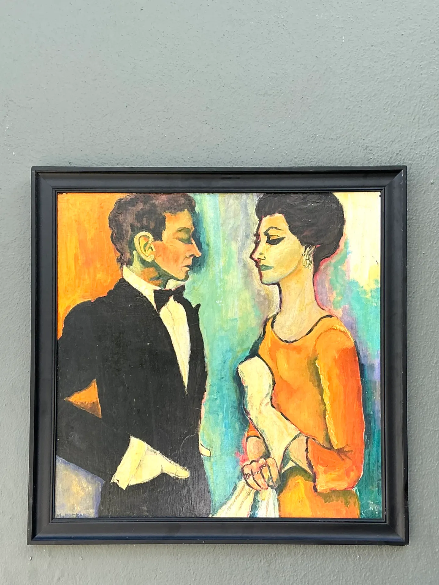 Vintage Abstract Expressionist Figurative Painting — additional photo 1