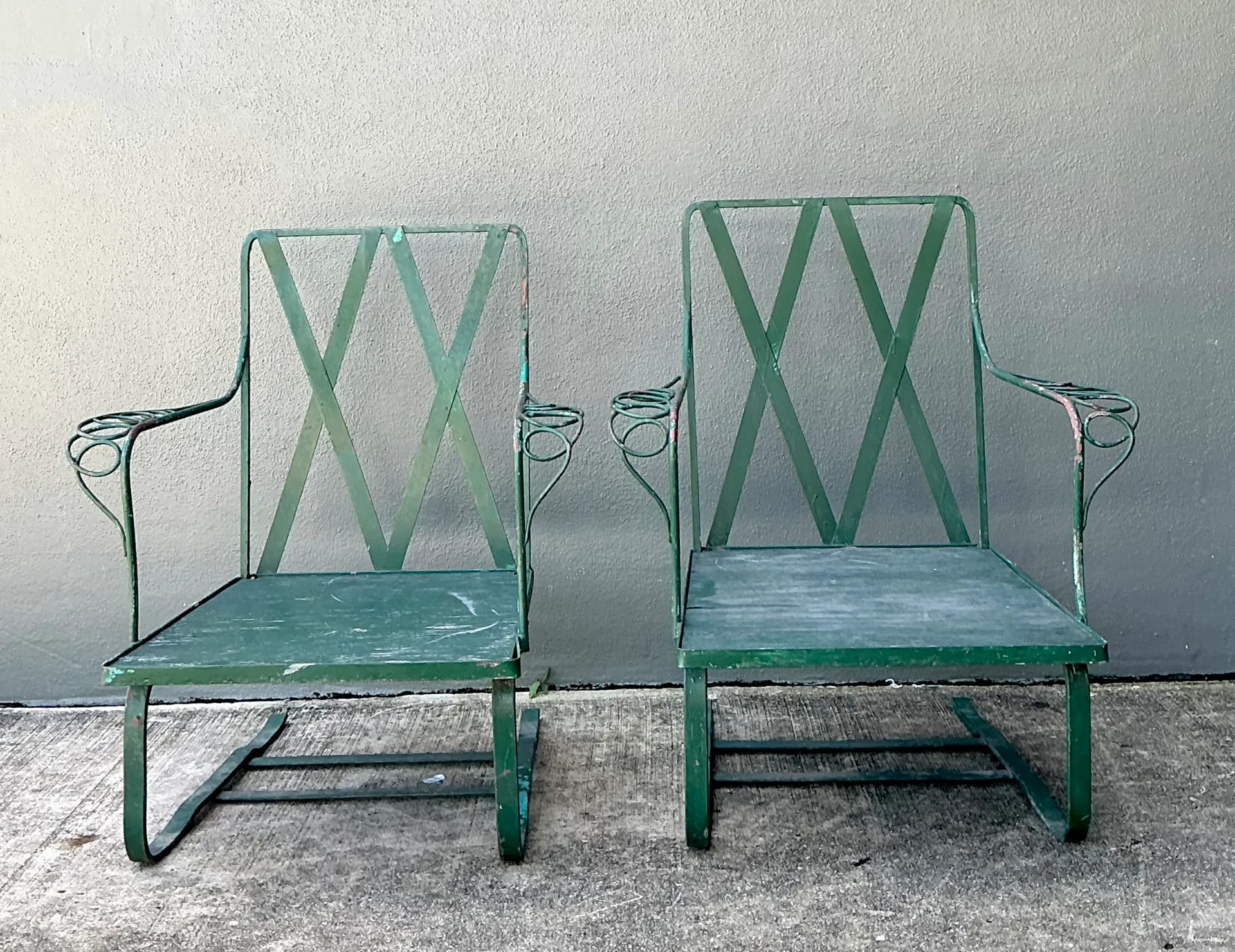 Vintage Sculptural Iron Springer Lounge Chairs - A Pair — additional photo 8