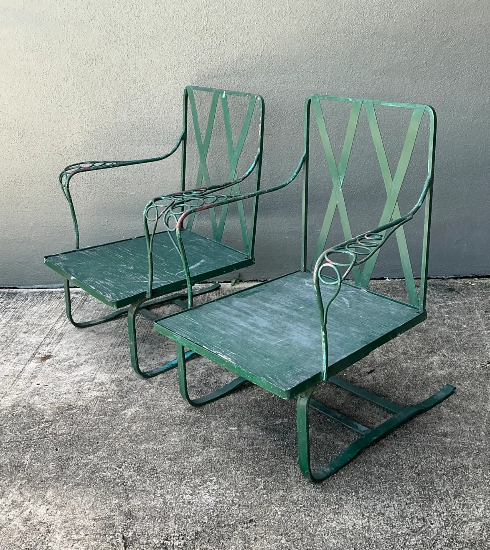 Vintage Sculptural Iron Springer Lounge Chairs - A Pair — additional photo 6
