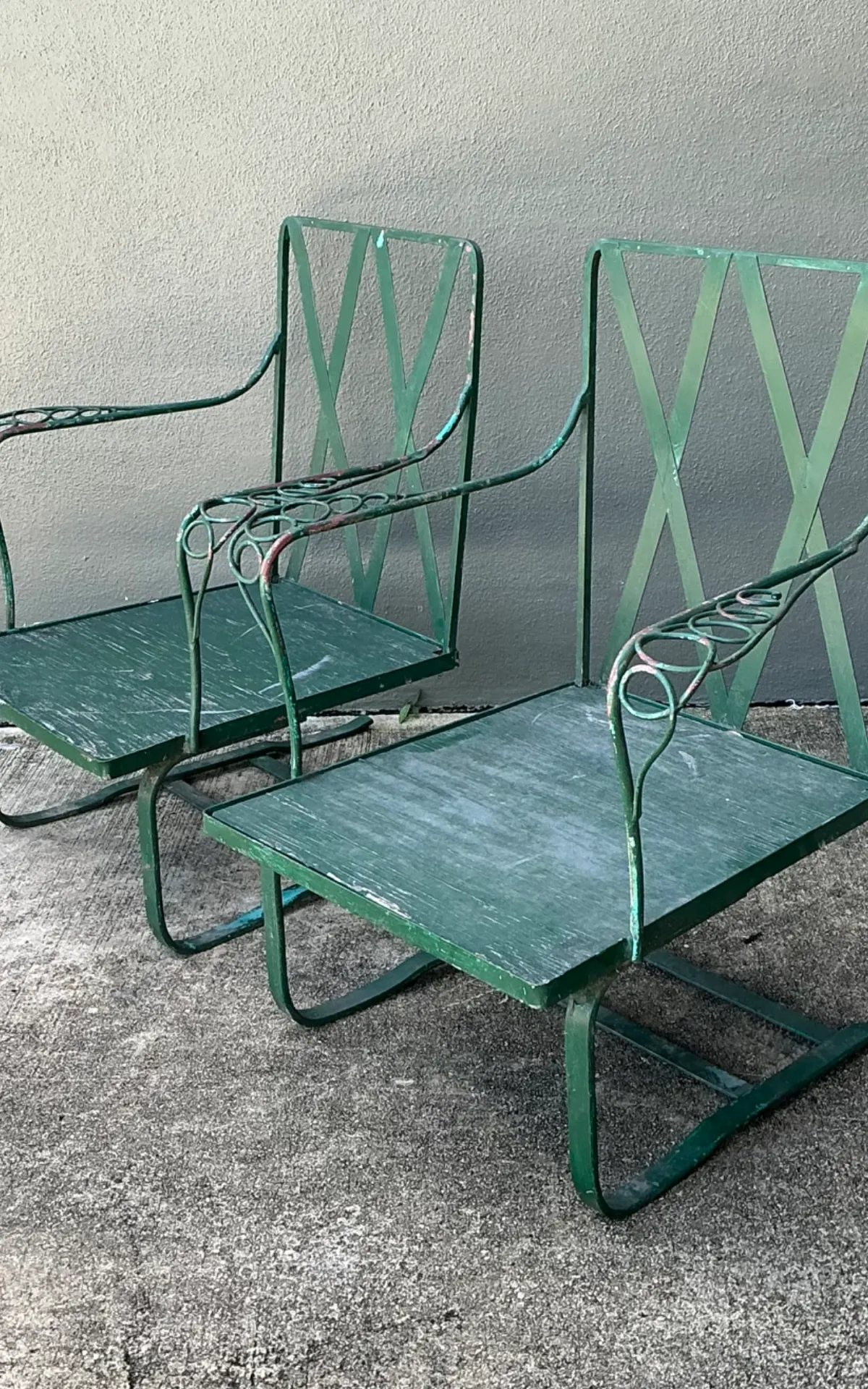 Vintage Sculptural Iron Springer Lounge Chairs - A Pair — additional photo 6