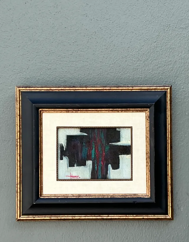 Vintage Framed Abstract Oil On Canvas — additional photo 4