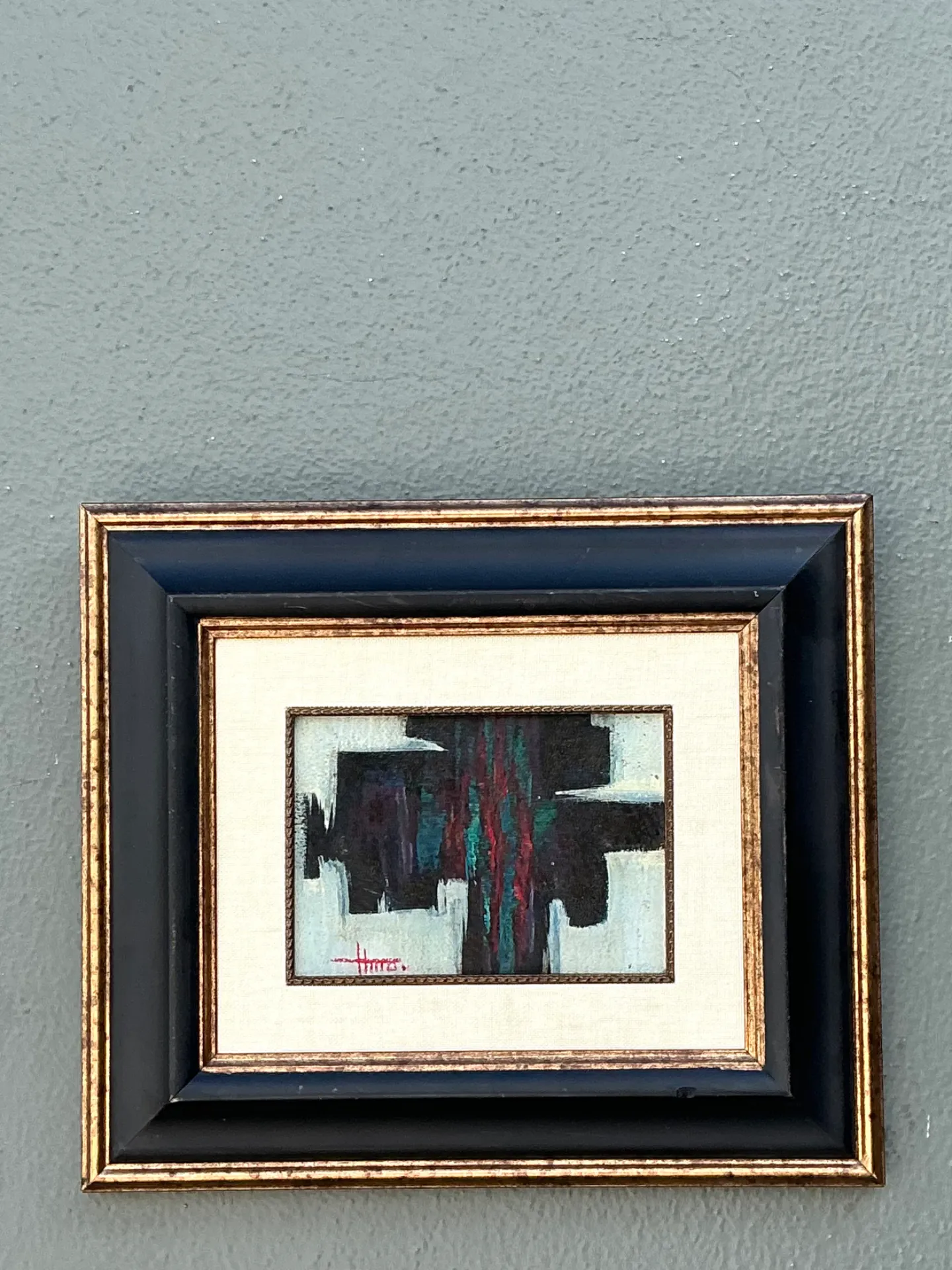 Vintage Framed Abstract Oil On Canvas — additional photo 1