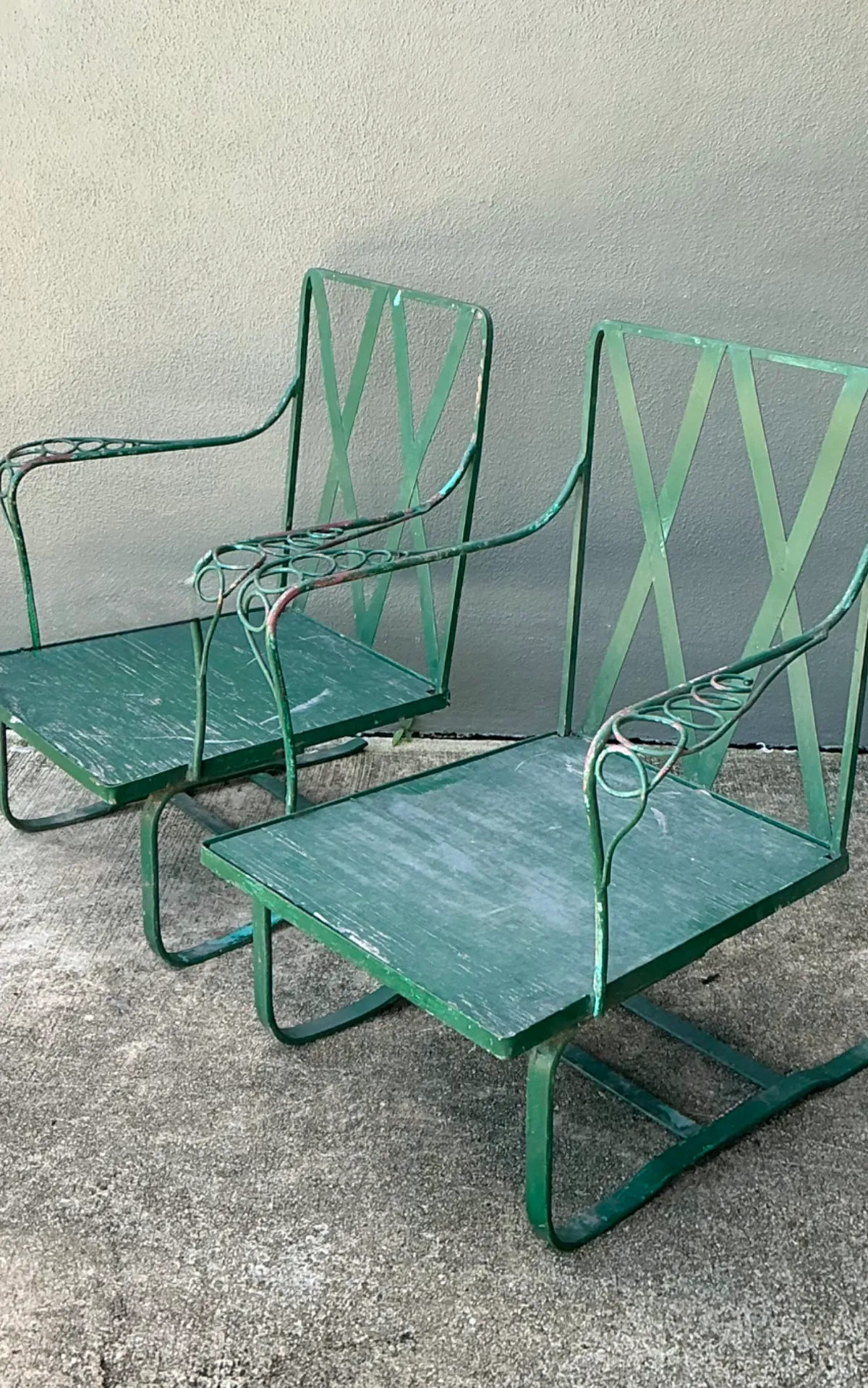 Vintage Sculptural Iron Springer Lounge Chairs - A Pair — additional photo 4