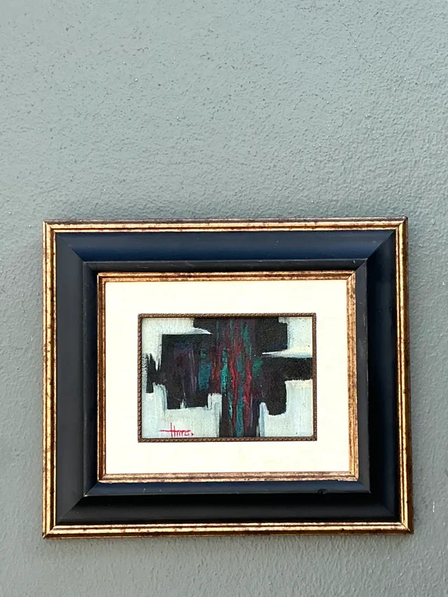 Vintage Framed Abstract Oil On Canvas — additional photo 2
