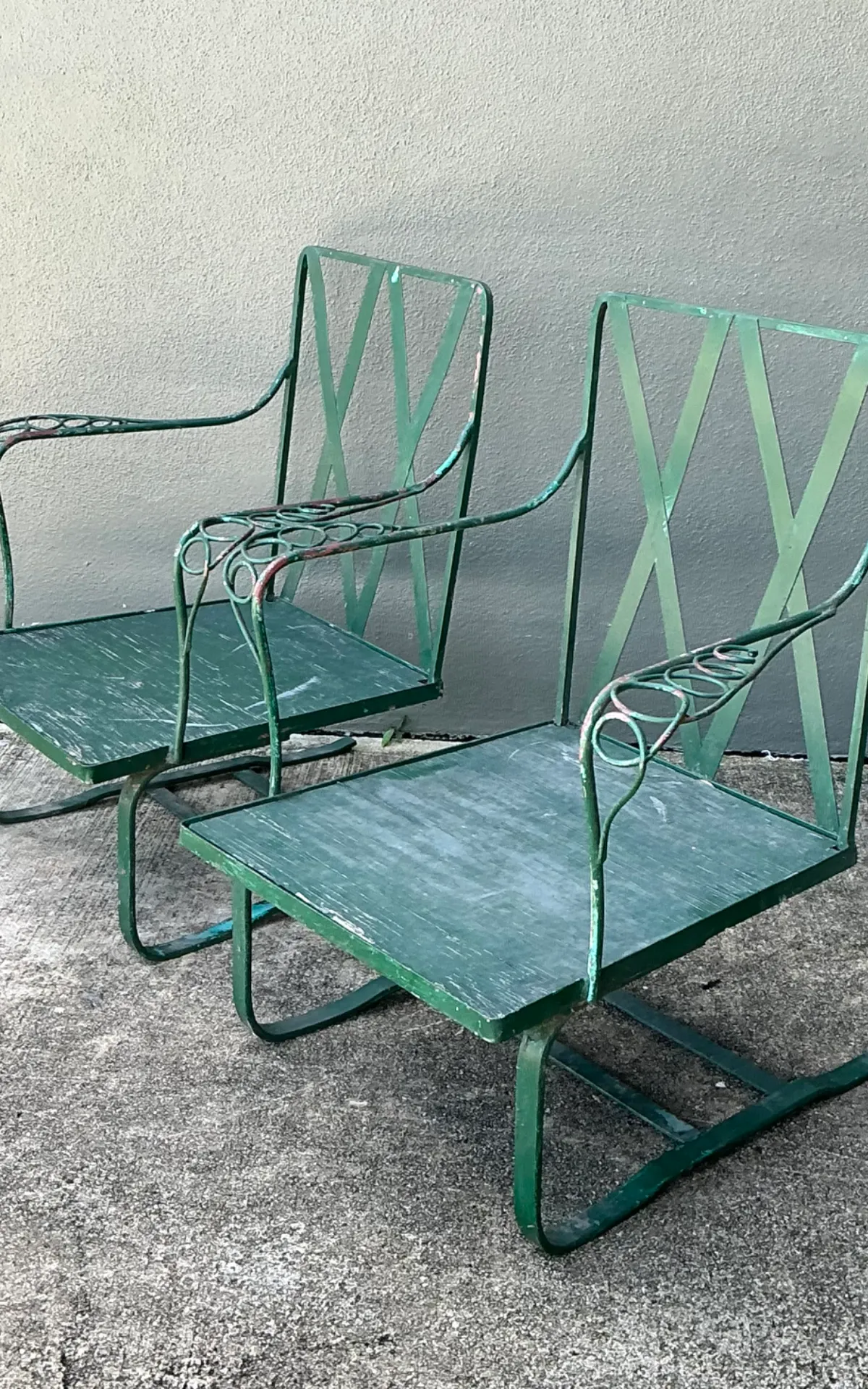 Vintage Sculptural Iron Springer Lounge Chairs - A Pair — additional photo 2