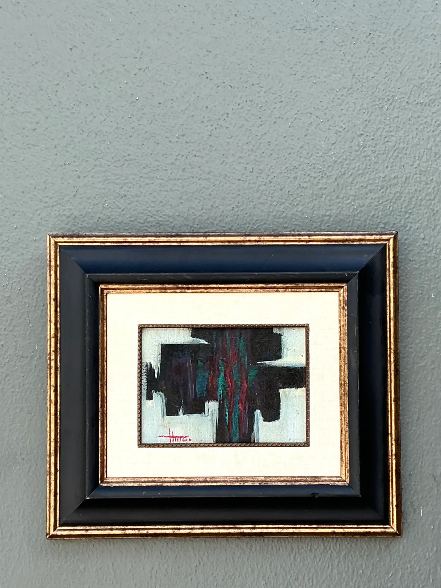Vintage Framed Abstract Oil On Canvas — additional photo 5