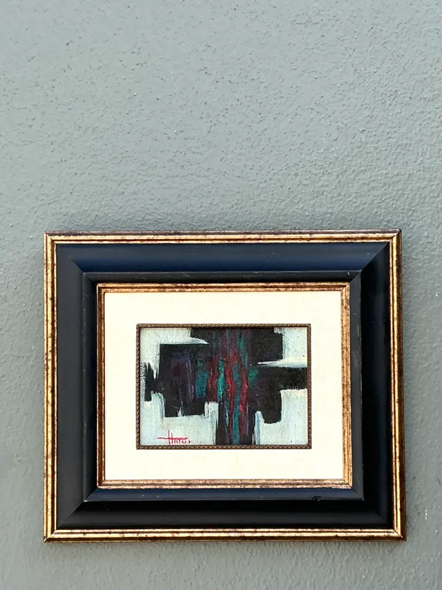 Vintage Framed Abstract Oil On Canvas — additional photo 6