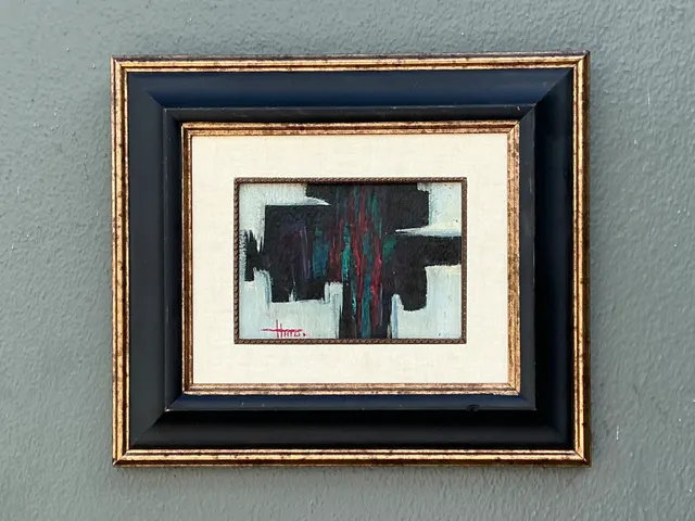 Vintage Framed Abstract Oil On Canvas — additional photo 3