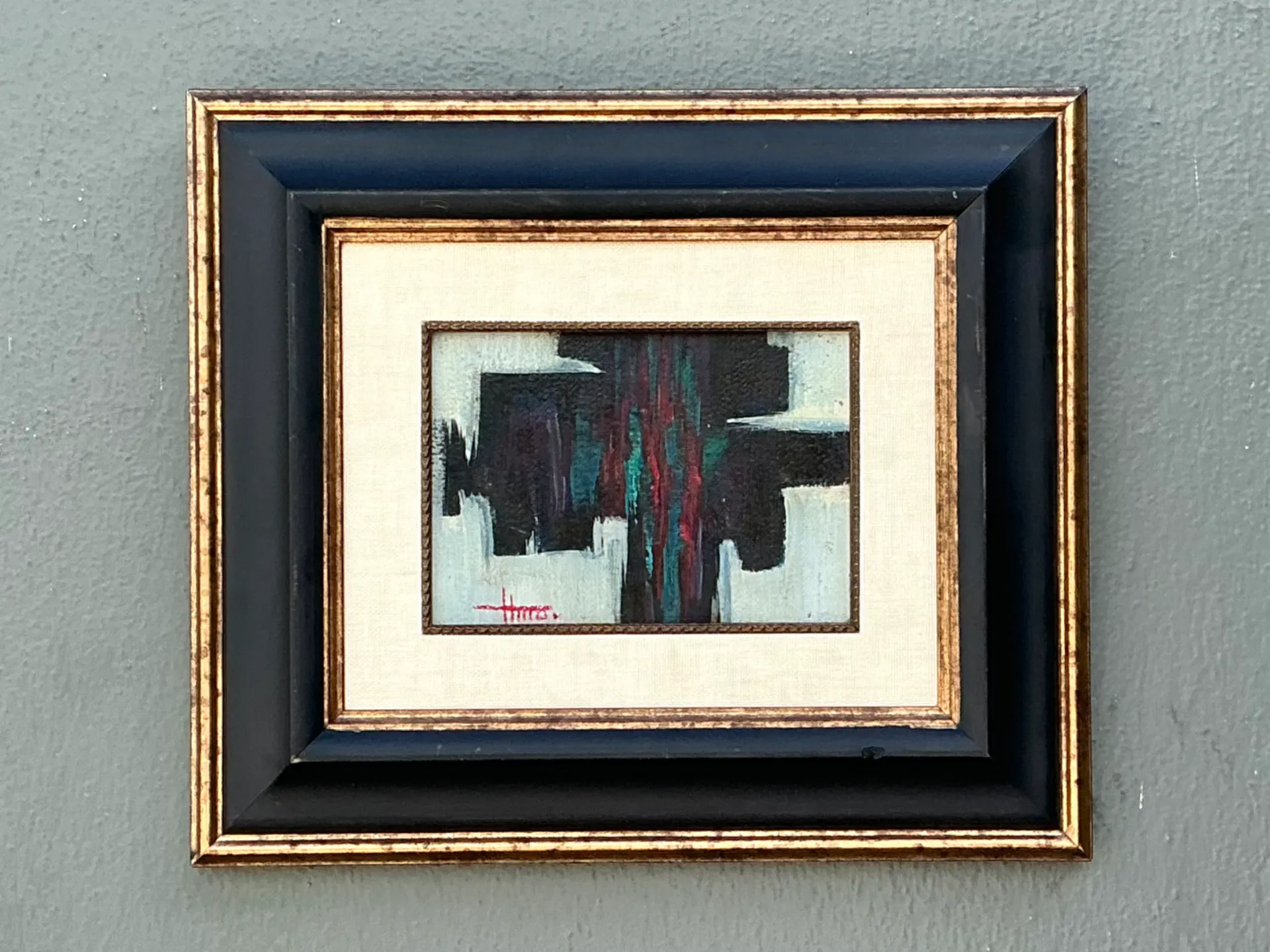 Vintage Framed Abstract Oil On Canvas — additional photo 7
