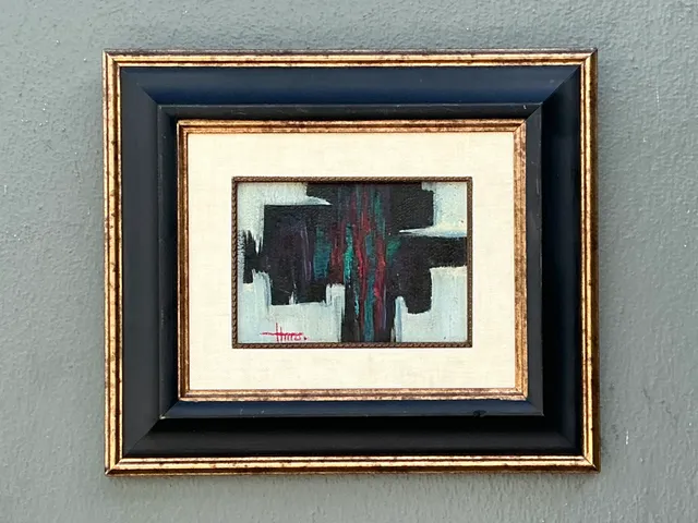 Vintage Framed Abstract Oil On Canvas — additional photo 7