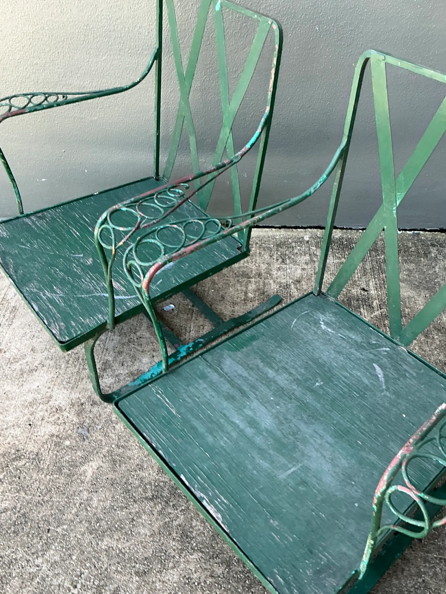 Vintage Sculptural Iron Springer Lounge Chairs - A Pair — additional photo 7