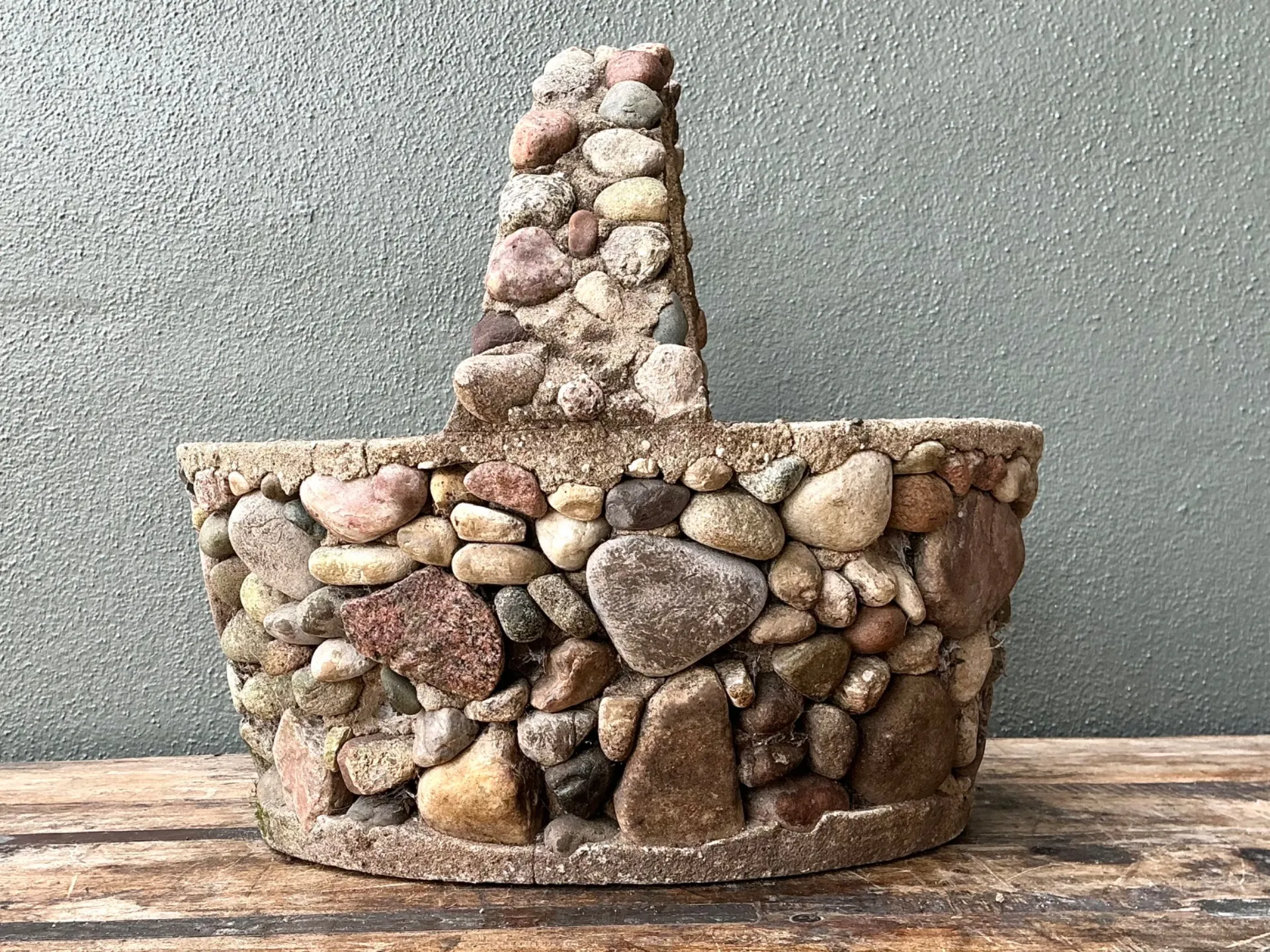 Vintage Rock Garden Basket Planter — additional photo 1