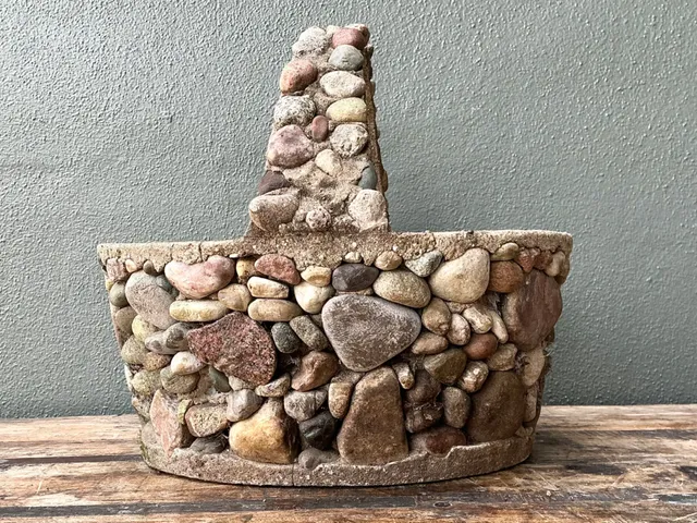 Vintage Rock Garden Basket Planter — additional photo 1