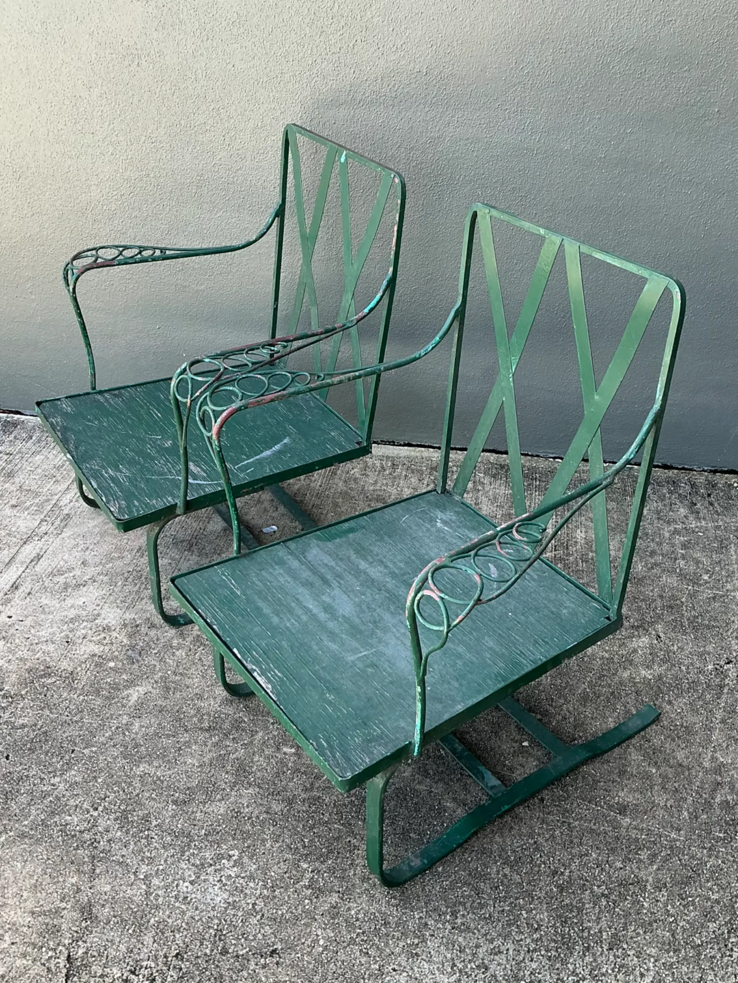 Vintage Sculptural Iron Springer Lounge Chairs - A Pair — additional photo 3