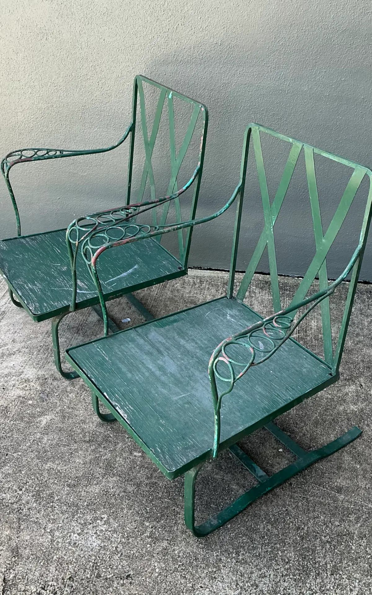 Vintage Sculptural Iron Springer Lounge Chairs - A Pair — additional photo 3
