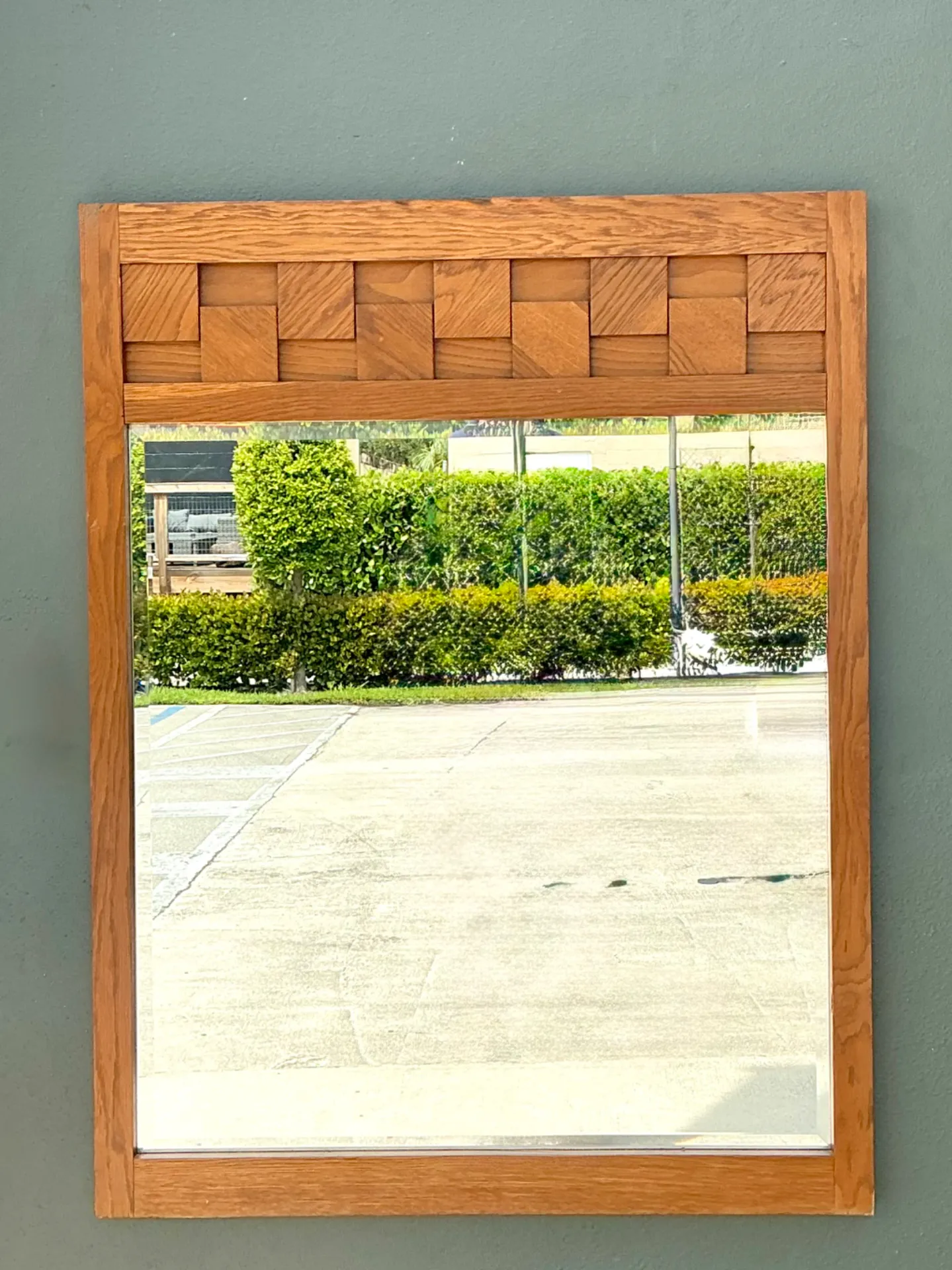 Vintage Lane “Staccato” Wood Mosaic Frame Mirror — additional photo 7