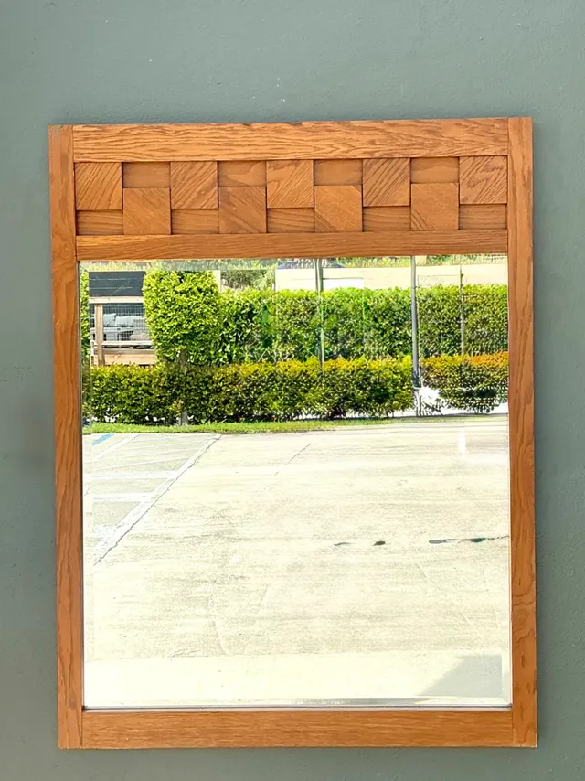 Vintage Lane “Staccato” Wood Mosaic Frame Mirror — additional photo 7