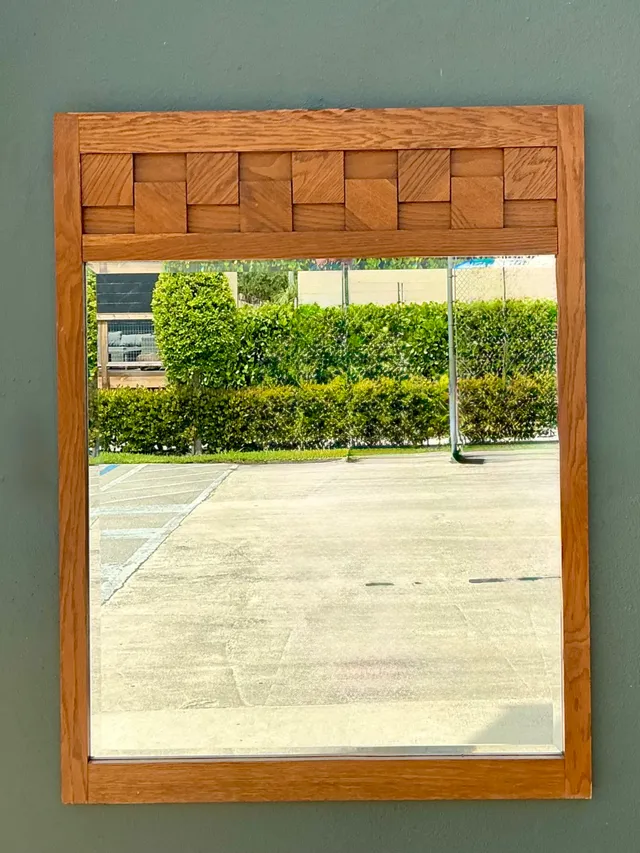 Vintage Lane “Staccato” Wood Mosaic Frame Mirror — additional photo 2