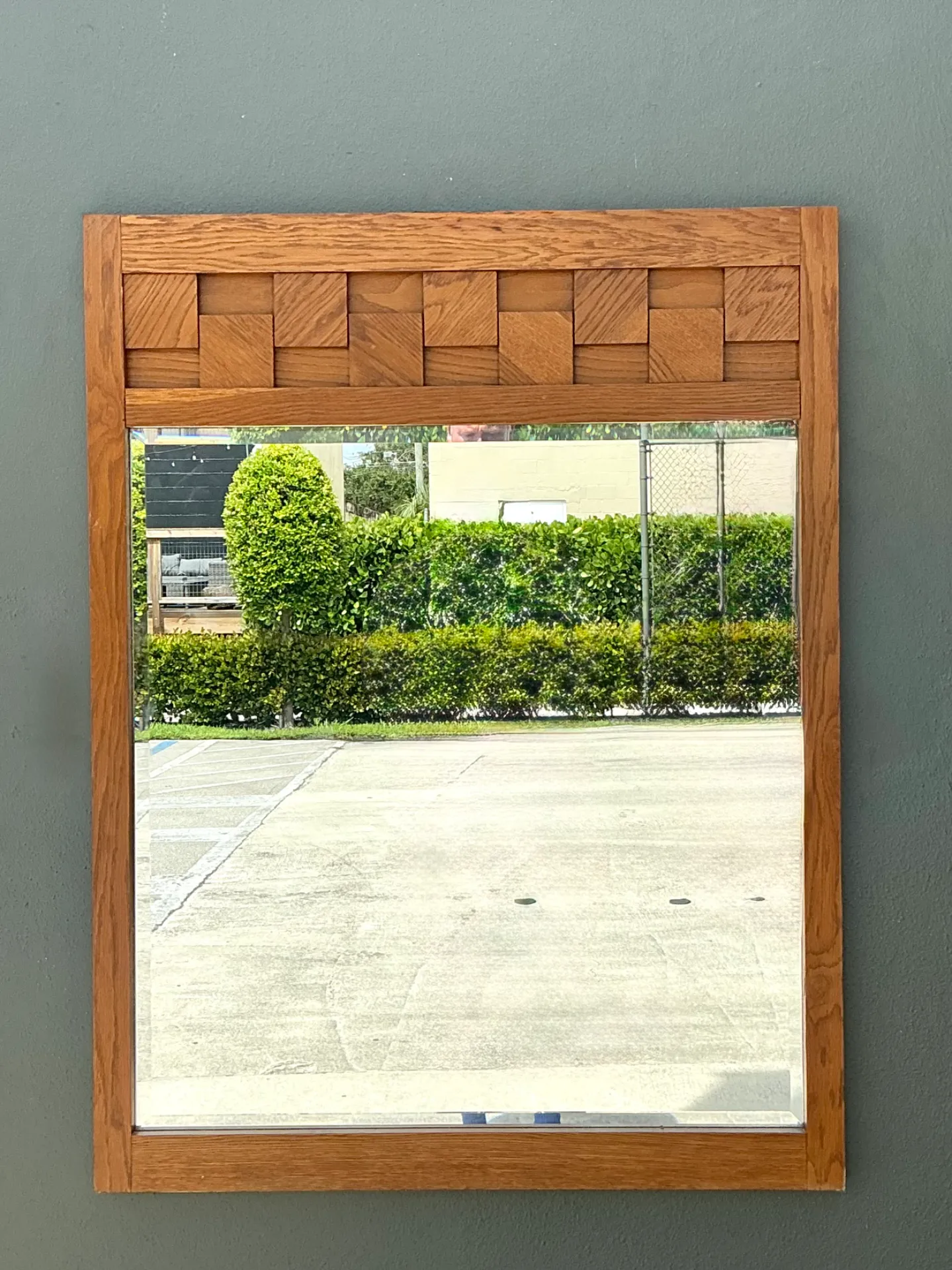 Vintage Lane “Staccato” Wood Mosaic Frame Mirror — additional photo 6
