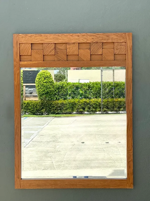Vintage Lane “Staccato” Wood Mosaic Frame Mirror — additional photo 6