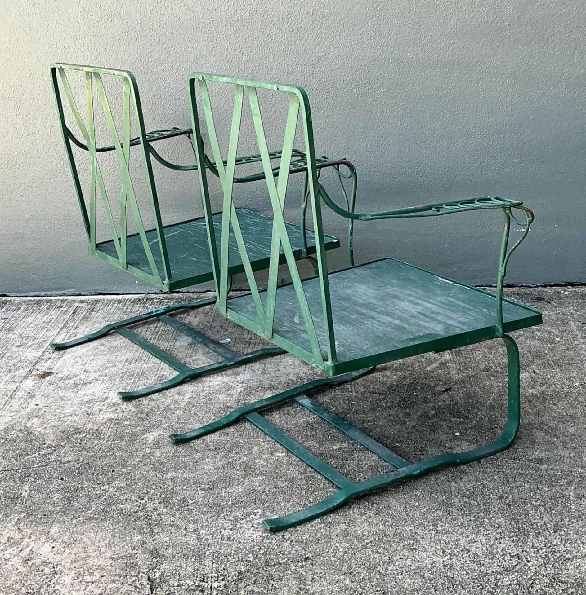 Vintage Sculptural Iron Springer Lounge Chairs - A Pair — additional photo 5