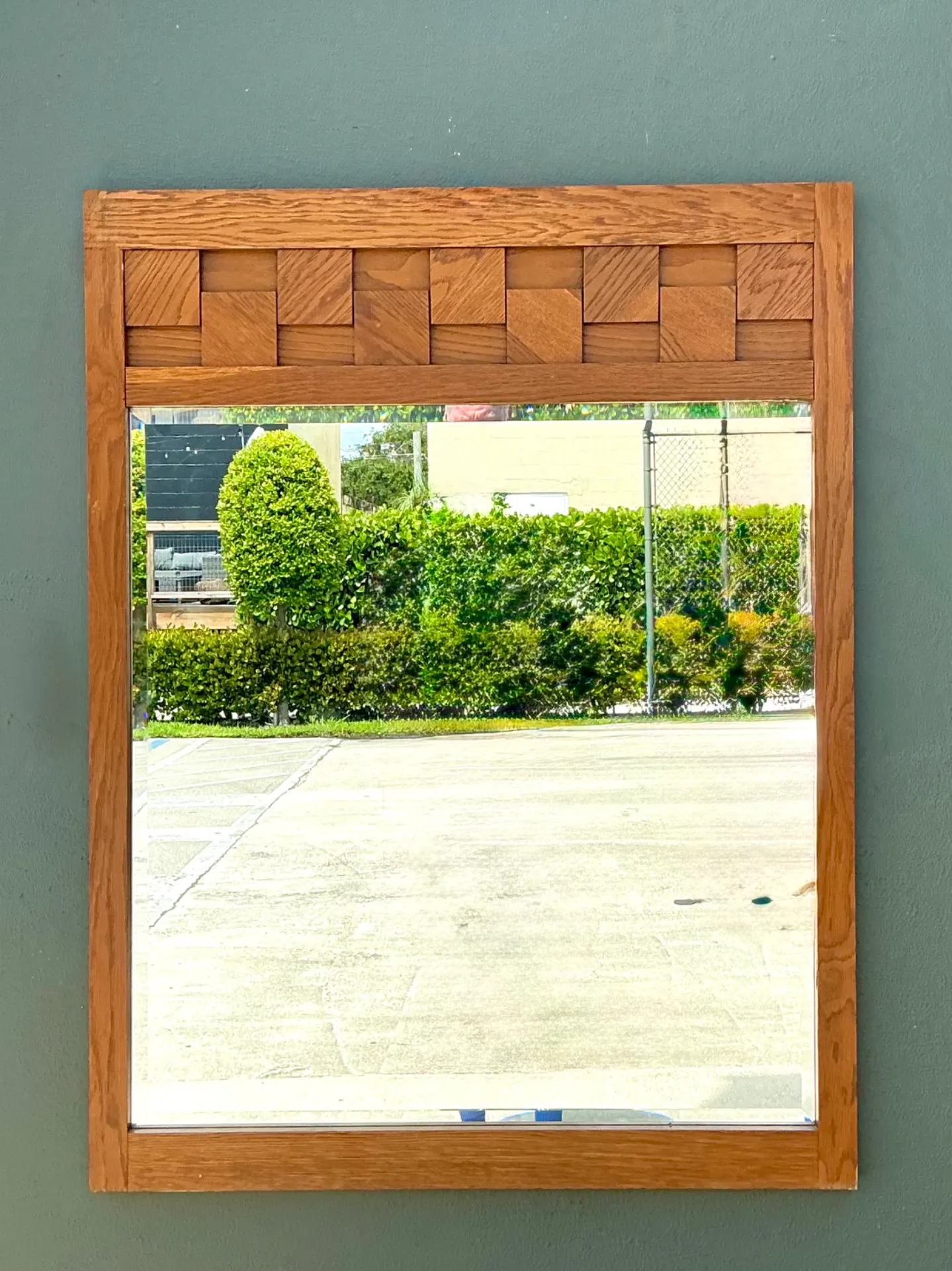 Vintage Lane “Staccato” Wood Mosaic Frame Mirror — additional photo 5