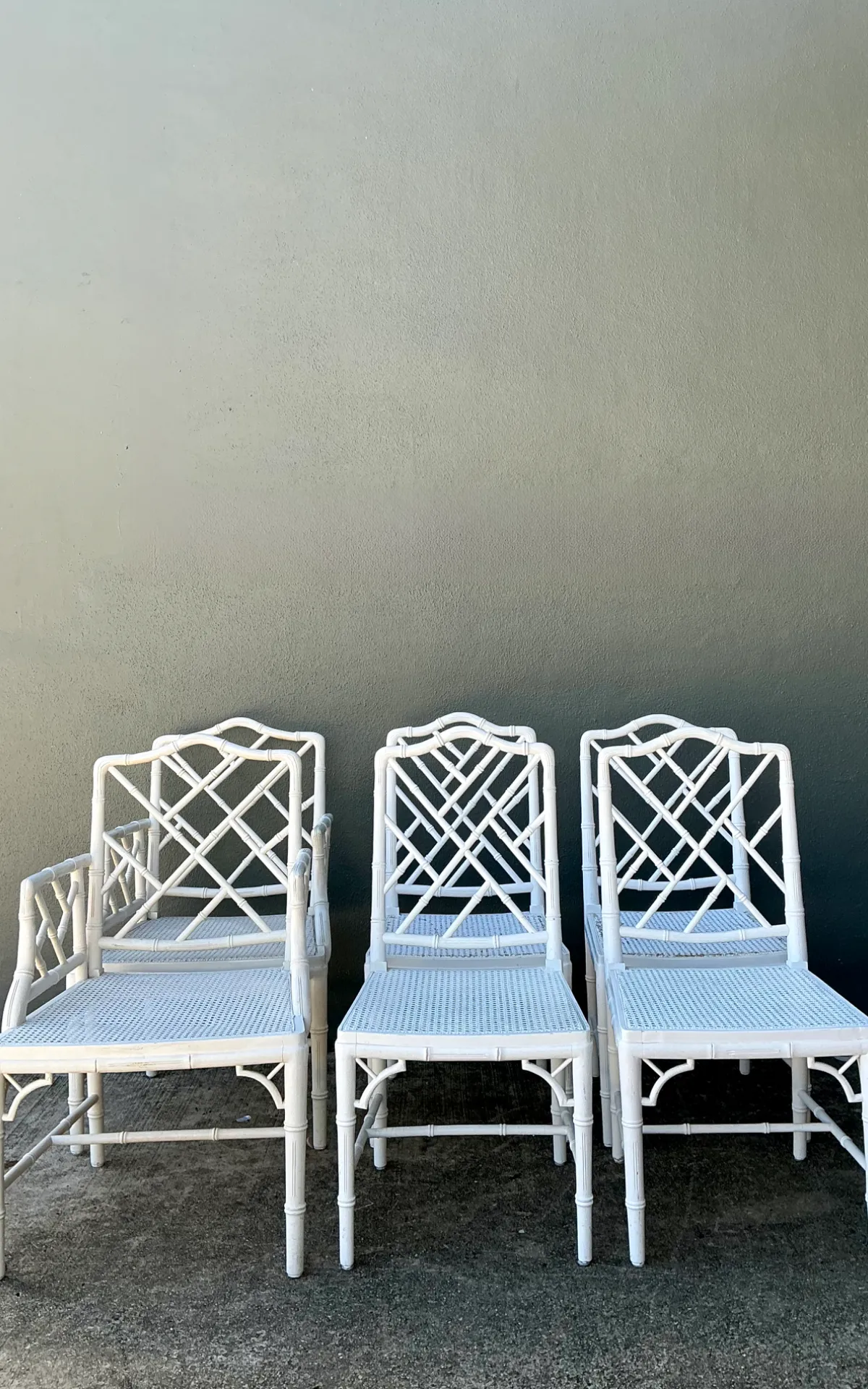 Vintage Chinese Chippendale Cane Dining Chairs - Set Of 6 — additional photo 8