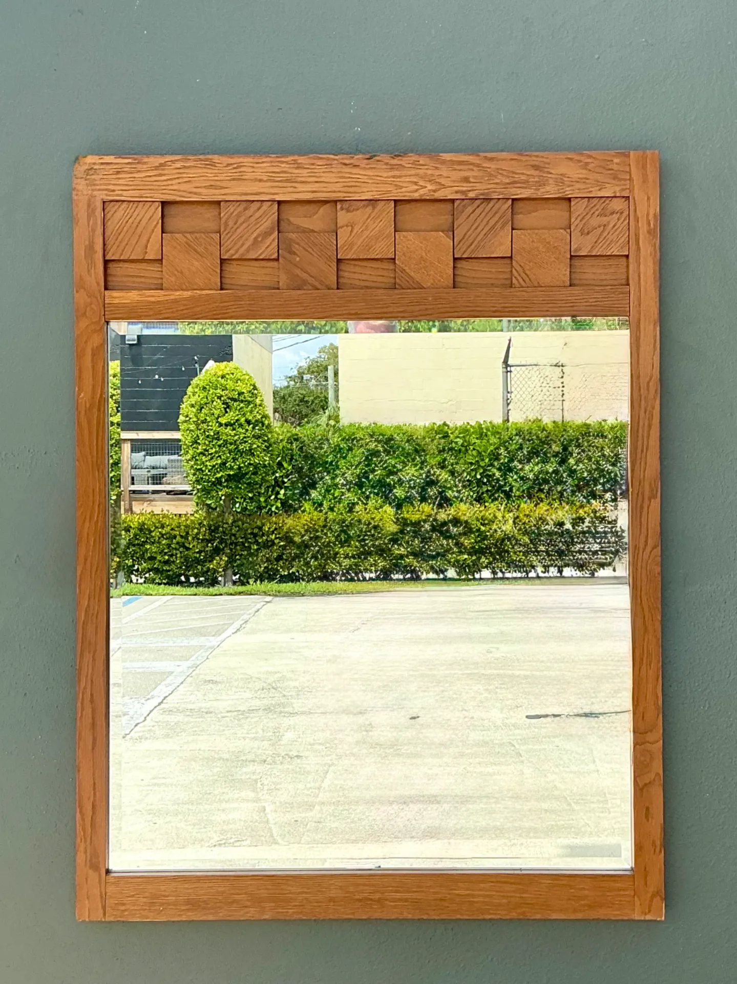 Vintage Lane “Staccato” Wood Mosaic Frame Mirror — additional photo 4