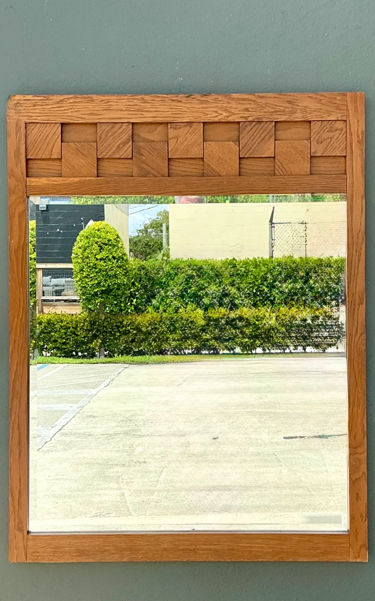 Vintage Lane “Staccato” Wood Mosaic Frame Mirror — additional photo 4