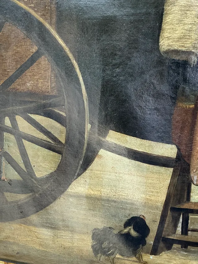 Vintage Framed Carriage Scene Oil Painting — additional photo 6