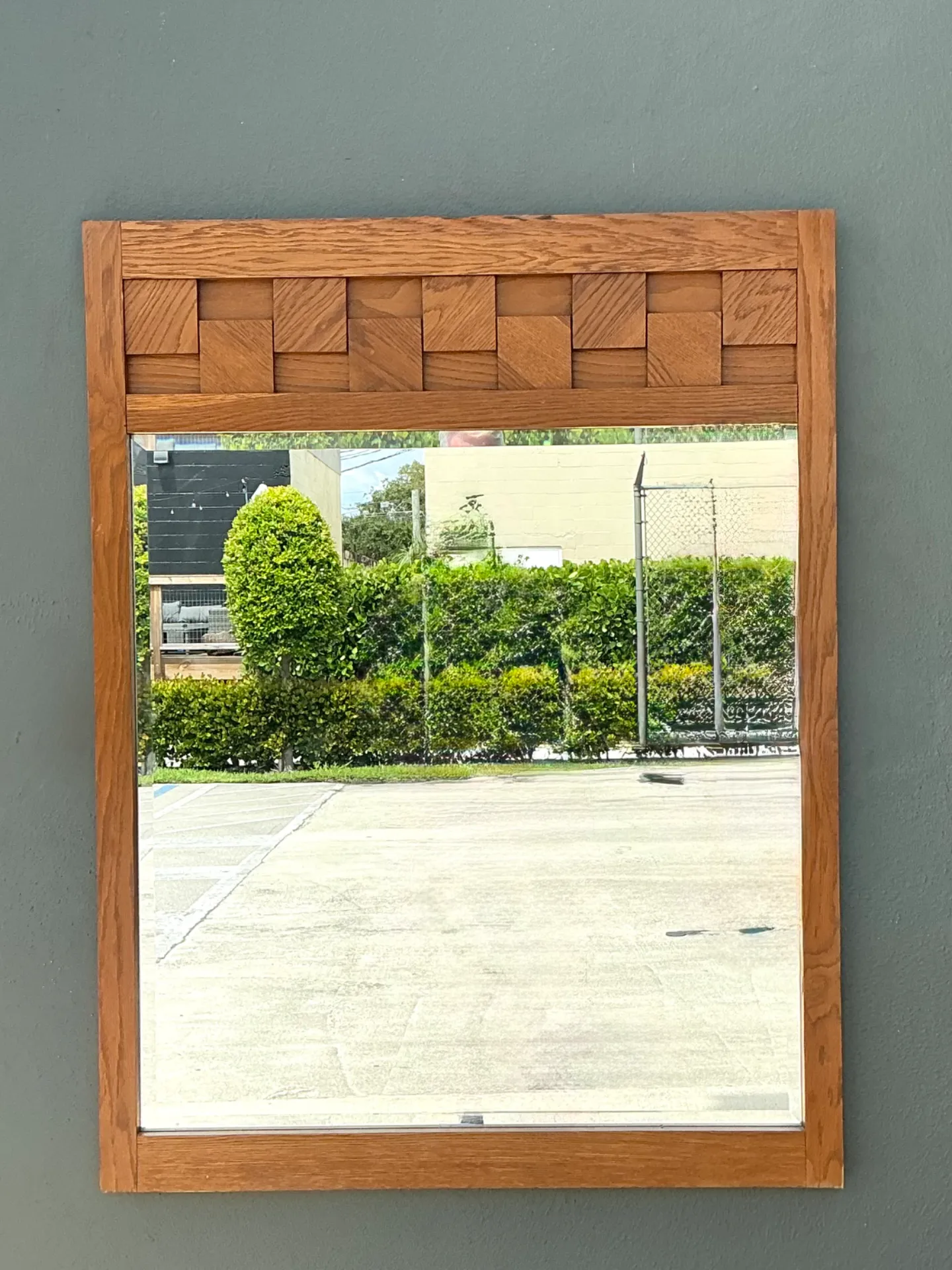 Vintage Lane “Staccato” Wood Mosaic Frame Mirror — additional photo 1