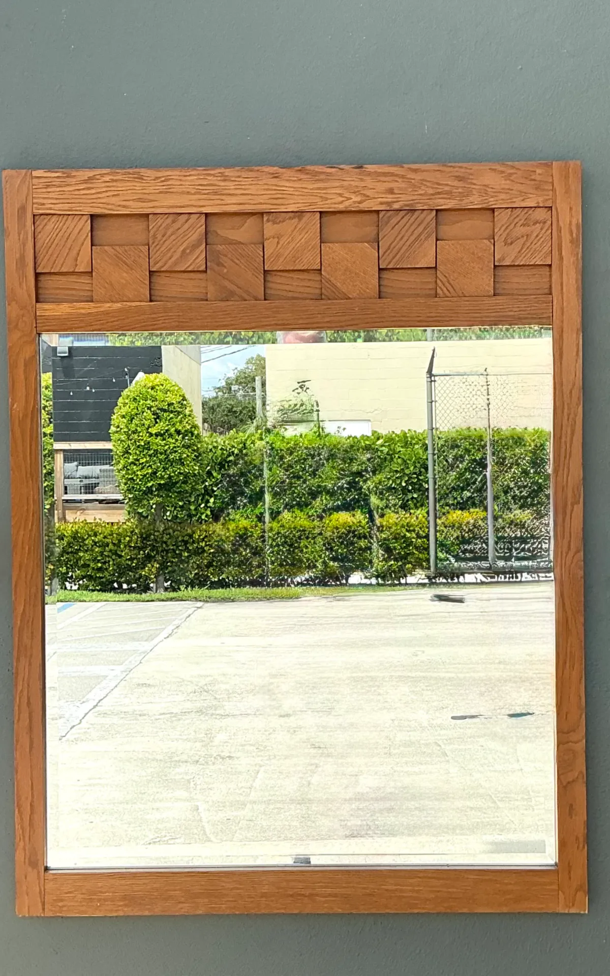 Vintage Lane “Staccato” Wood Mosaic Frame Mirror