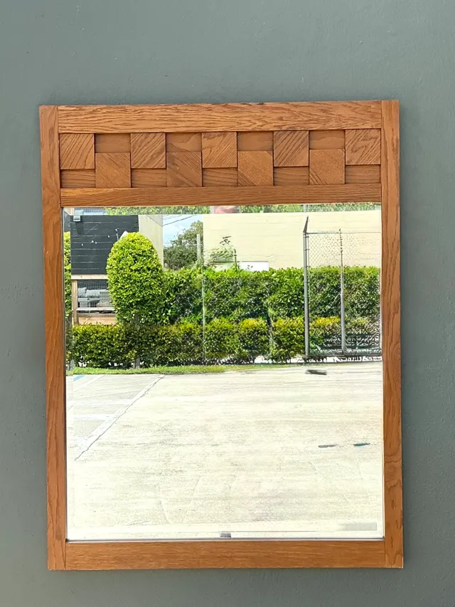 Vintage Lane “Staccato” Wood Mosaic Frame Mirror — additional photo 1