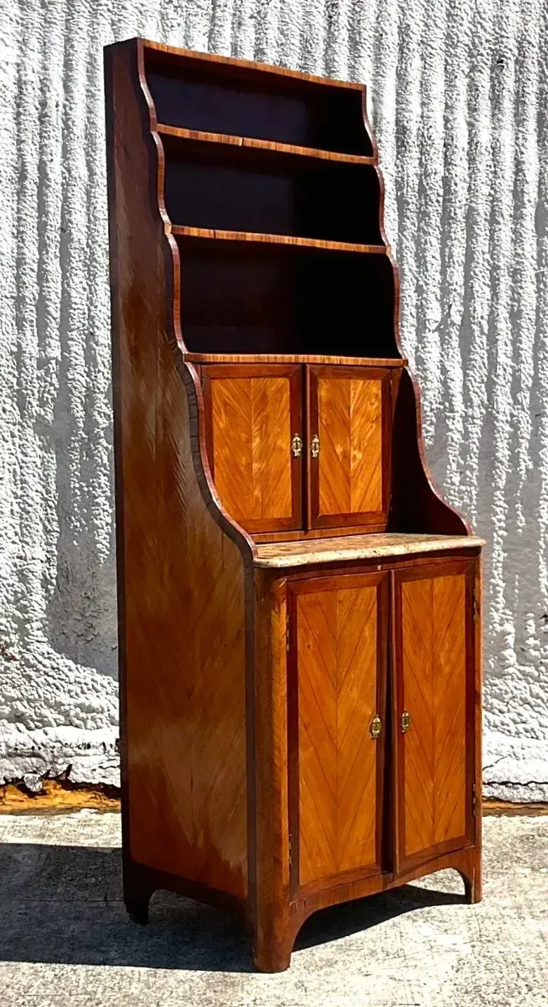 Late 19th Century Regency Chevron Inlay Cascading Cabinet — additional photo 2
