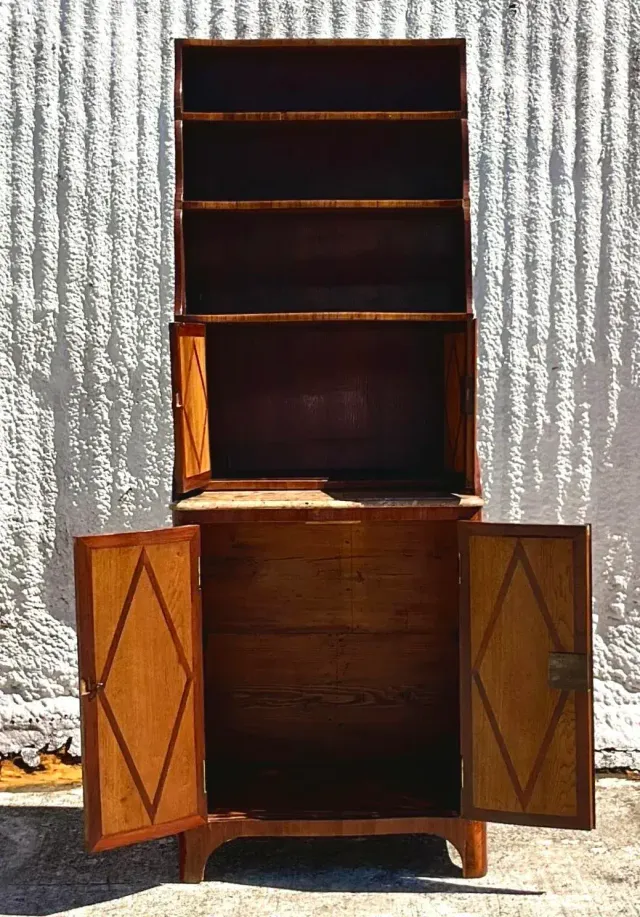 Late 19th Century Regency Chevron Inlay Cascading Cabinet — additional photo 3