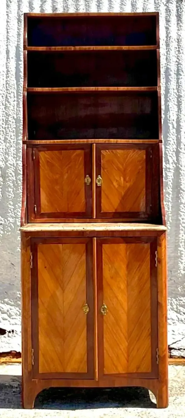 Late 19th Century Regency Chevron Inlay Cascading Cabinet — additional photo 8
