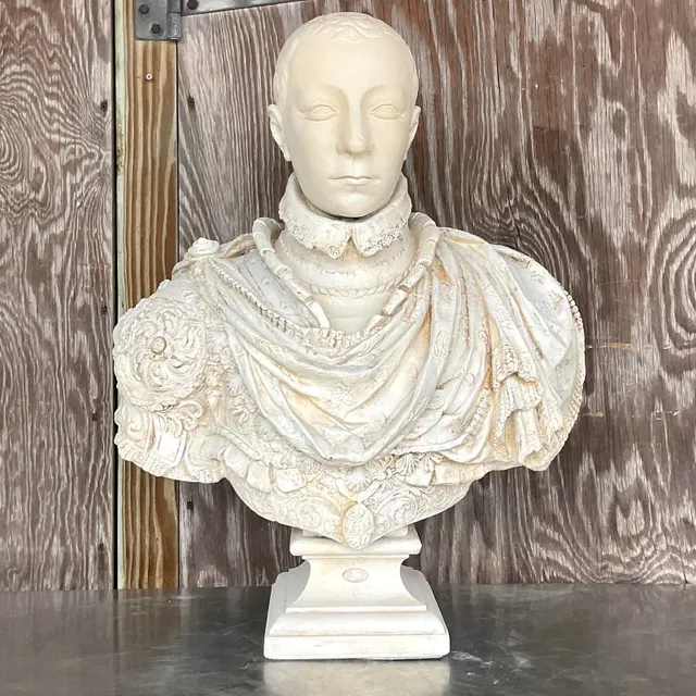 Late 19th Century Vintage Boho Plaster Bust of Moorish Man — additional photo 1
