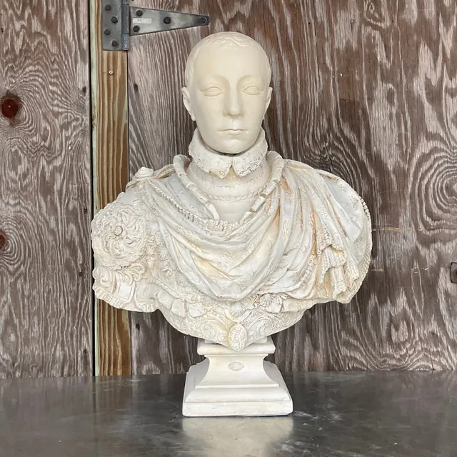 Late 19th Century Vintage Boho Plaster Bust of Moorish Man — additional photo 2