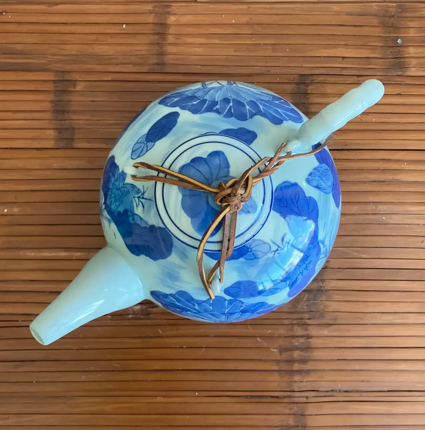 Late 20th Century Boho Blue and White Chinese Porcelain Teapot — additional photo 2