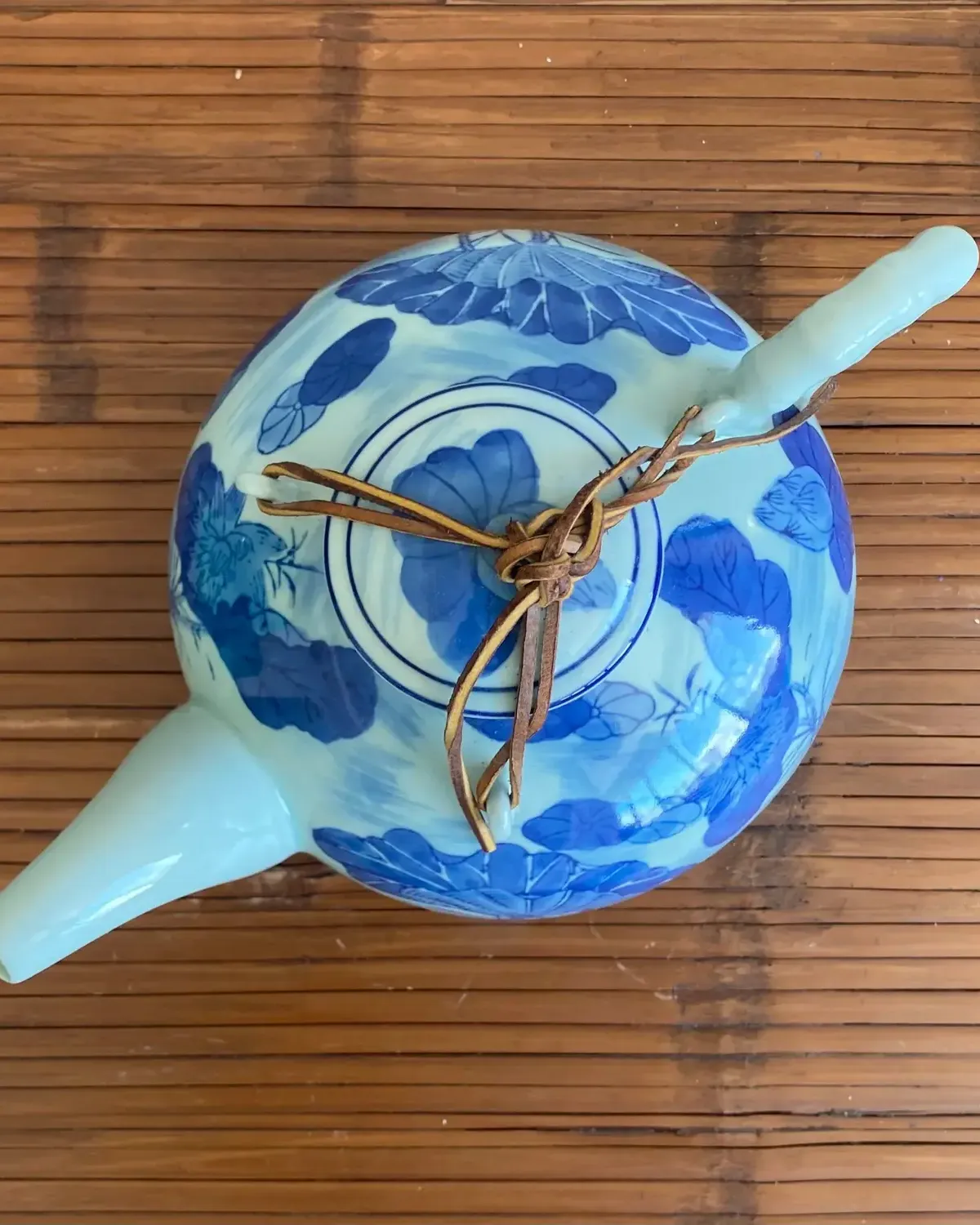 Late 20th Century Boho Blue and White Chinese Porcelain Teapot — additional photo 2