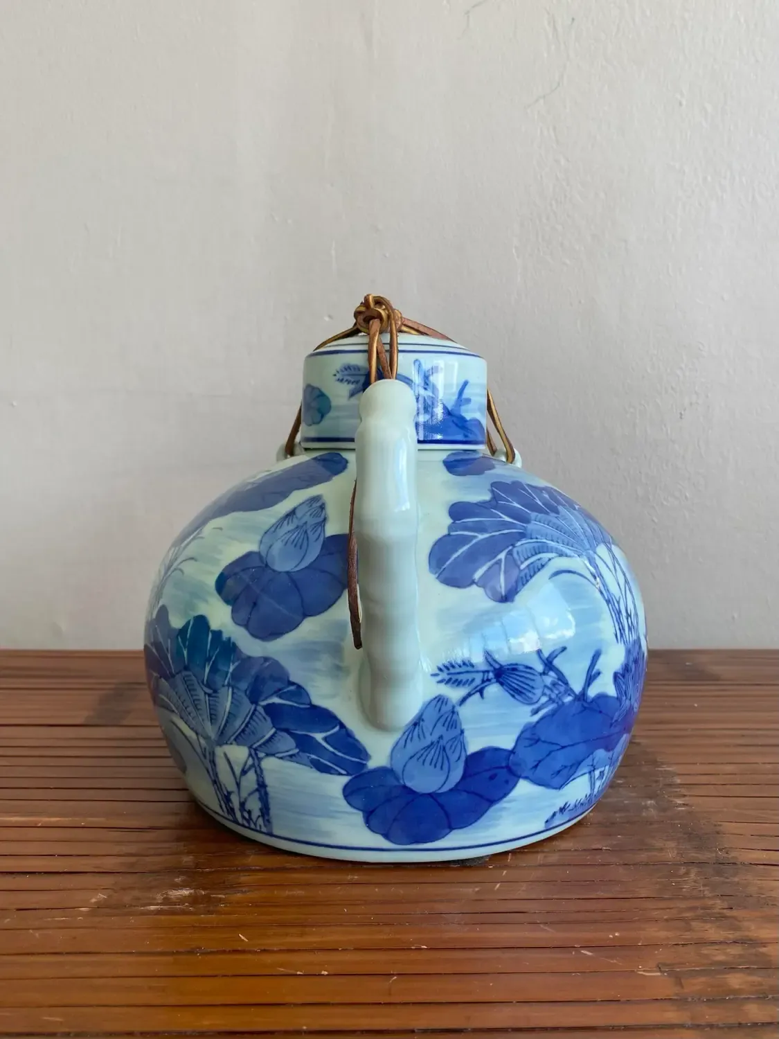 Late 20th Century Boho Blue and White Chinese Porcelain Teapot — additional photo 3