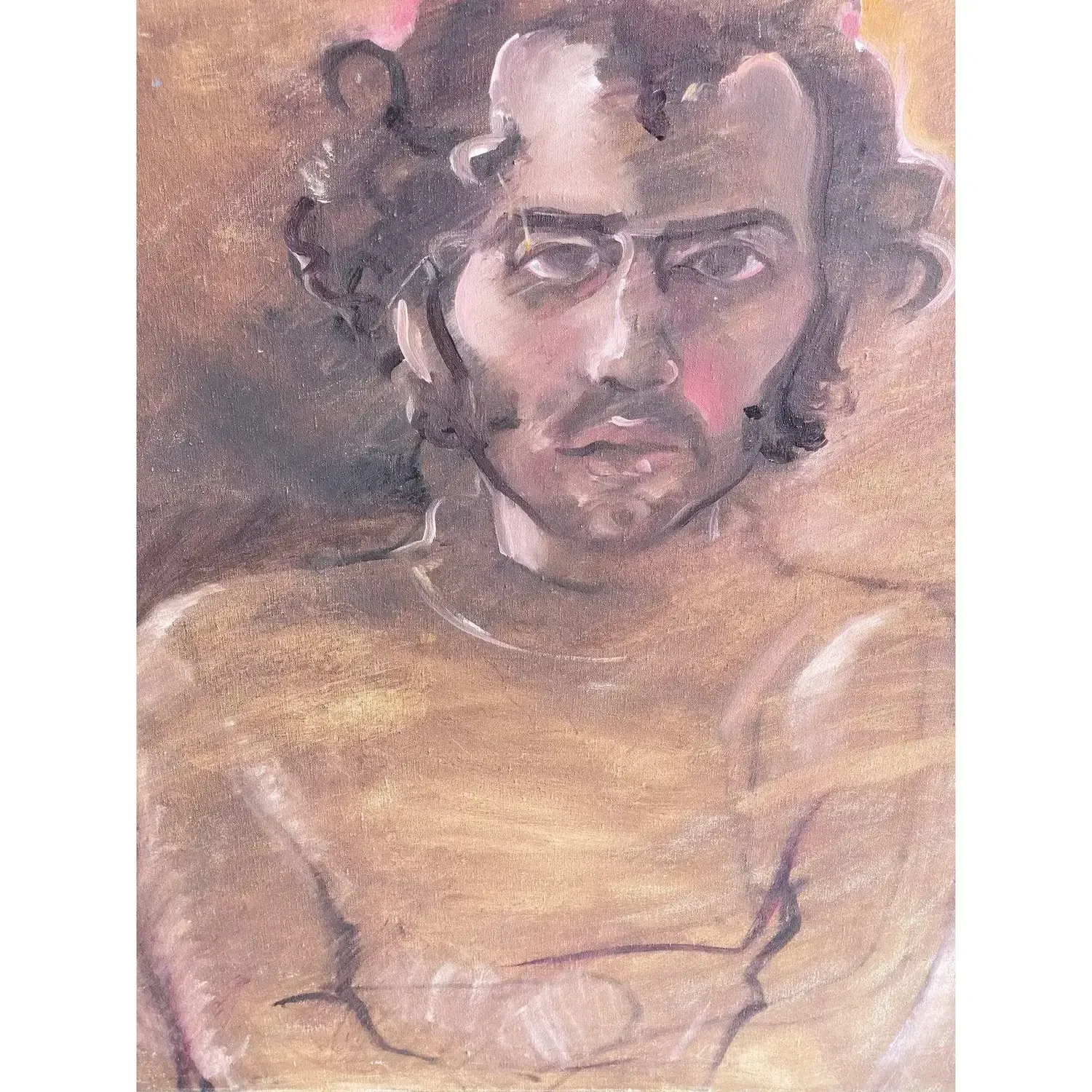 Late 20th Century Boho Chic Regone Pierokkis Signed Oil Painting — additional photo 1