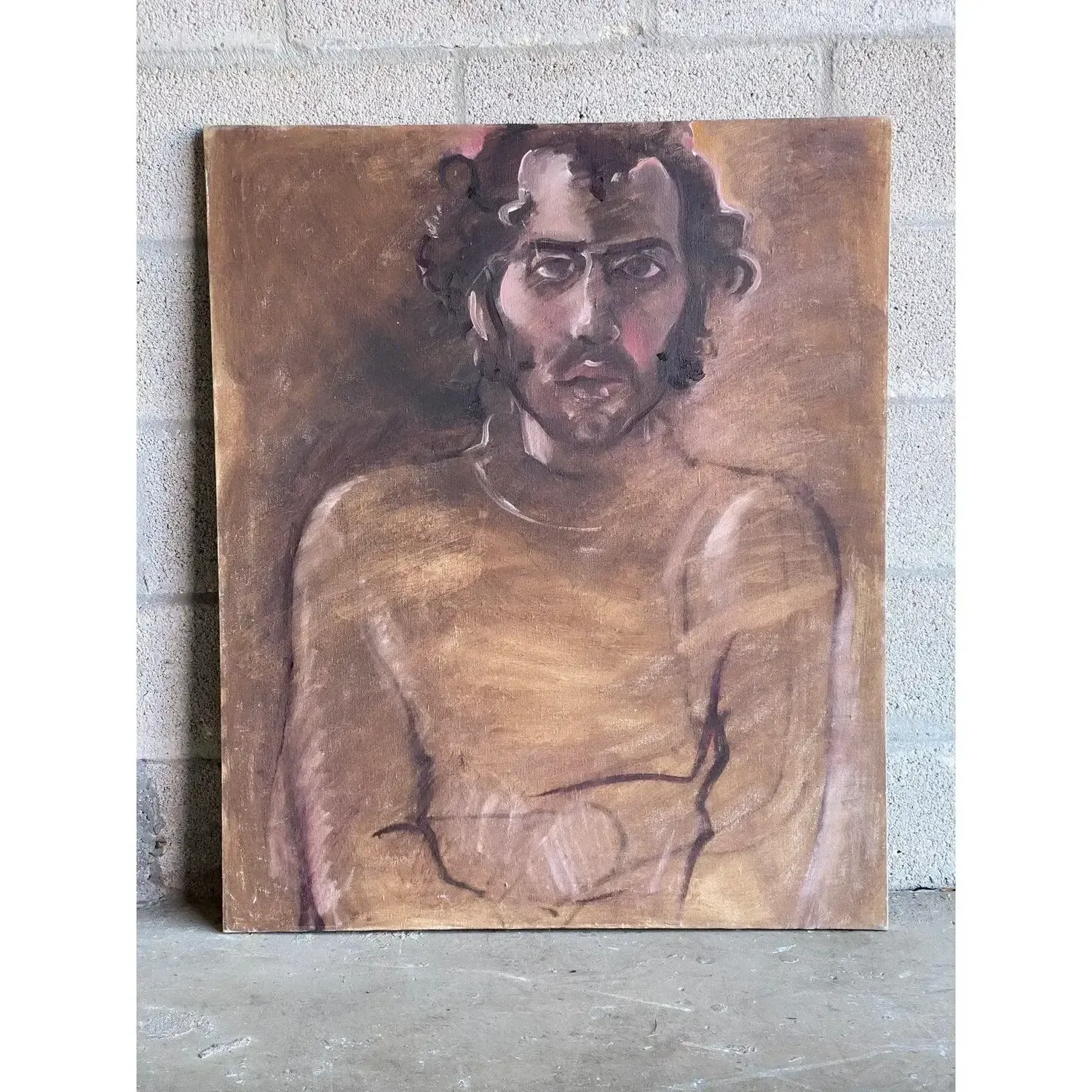 Late 20th Century Boho Chic Regone Pierokkis Signed Oil Painting — additional photo 2