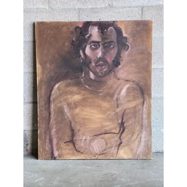 Late 20th Century Boho Chic Regone Pierokkis Signed Oil Painting — additional photo 2