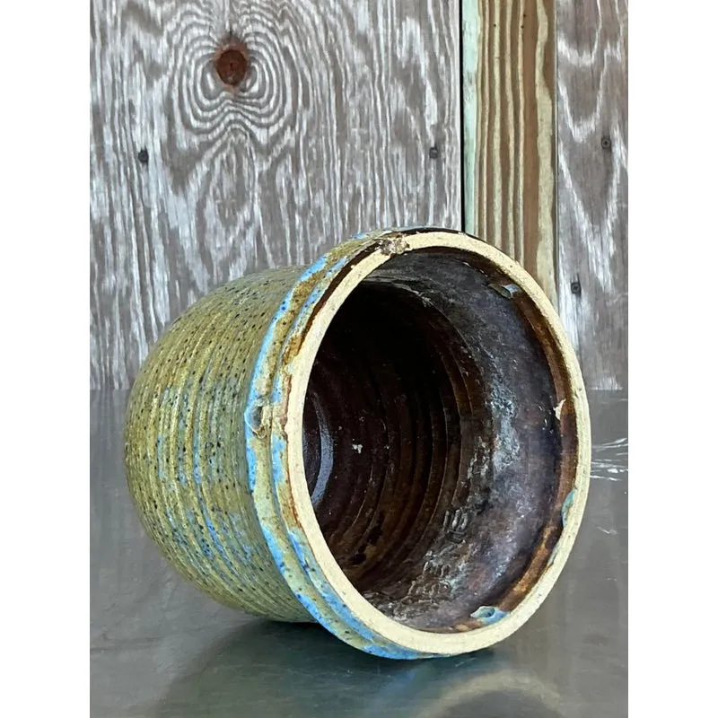 Late 20th Century Boho Hanging Studio Pottery Planter — additional photo 2