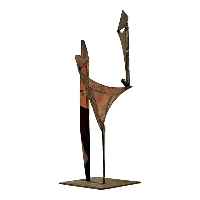 Late 20th Century Vintage Boho Abstract Torch Cut Steel Sculpture — additional photo 1