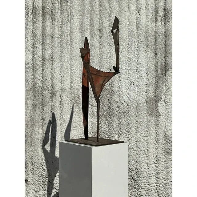 Late 20th Century Vintage Boho Abstract Torch Cut Steel Sculpture — additional photo 4