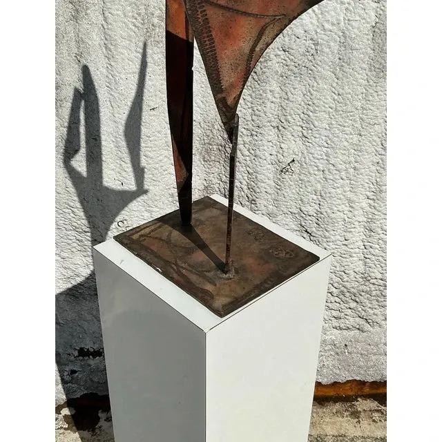 Late 20th Century Vintage Boho Abstract Torch Cut Steel Sculpture — additional photo 5
