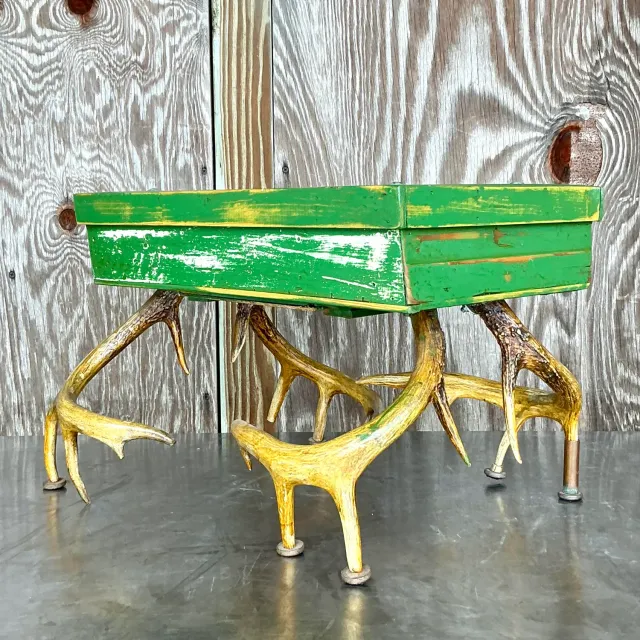 Late 20th Century Vintage Boho Antler Table — additional photo 5